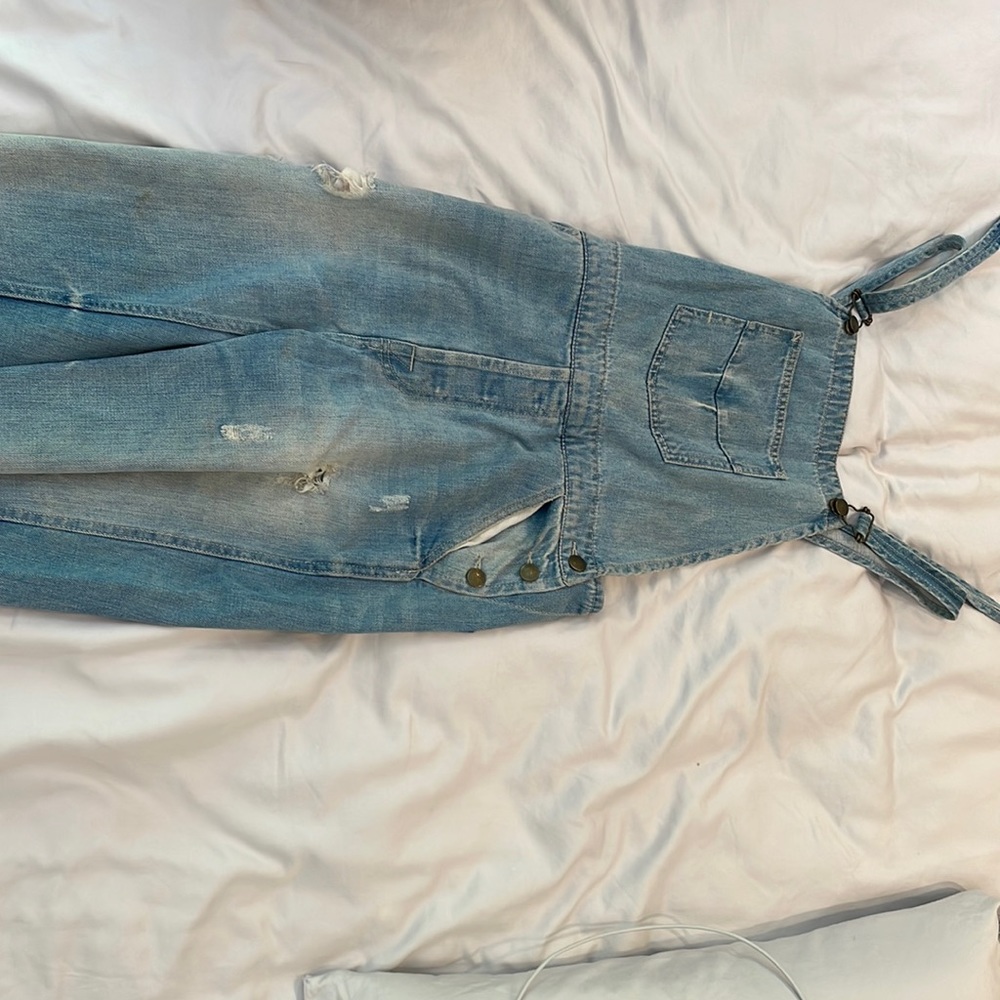 Vintage jean overalls with rips